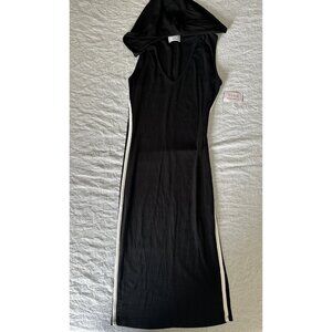 Ever Black Bead Women's Dress Size Large L Bodycon Midi Sleeveless Hooded Casual